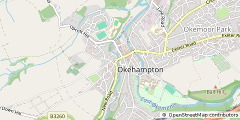 Map of Okehampton, Devon