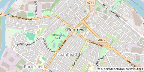 Map of Renfrew, Renfrewshire