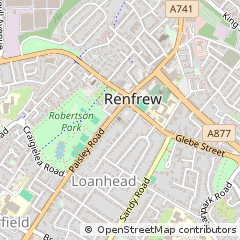 Map of Renfrew, Renfrewshire