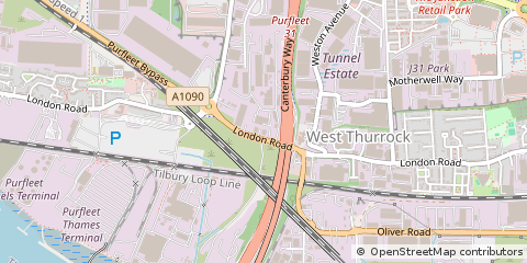 Map of Grays, West Thurrock