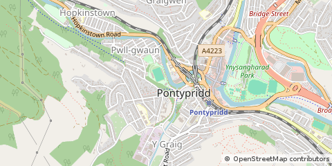 Map of Pontypridd, RCT