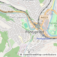 Map of Pontypridd, RCT
