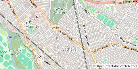 Map of Cardiff, South Glamorgan