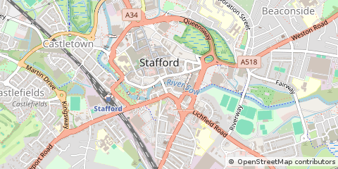 Map of Stafford, Staffordshire