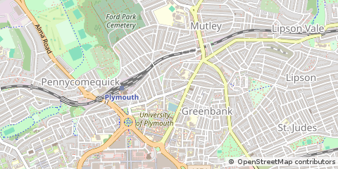 Map of Plymouth, Devon