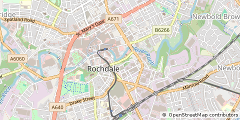 Map of Rochdale, Lancashire