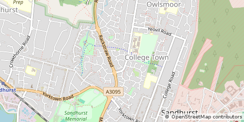 Map of Sandhurst, Berkshire