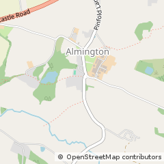 Map of Almington, Staffordshire