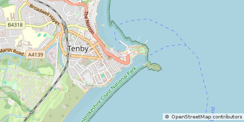 Map of Tenby, Pembrokeshire