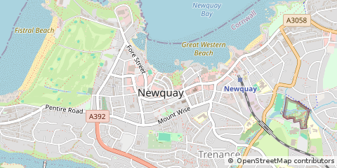 Map of Newquay, Cornwall