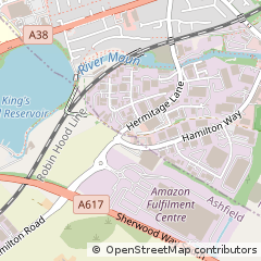 Map of Mansfield, Nottinghamshire