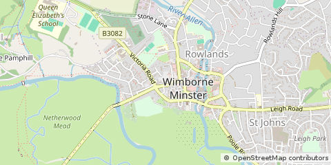 Map of Wimborne, Dorset