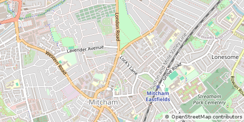 Map of Mitcham, Surrey