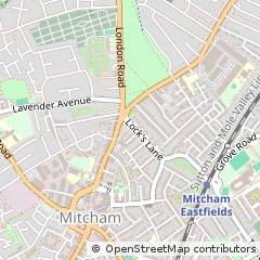 Map of Mitcham, Surrey