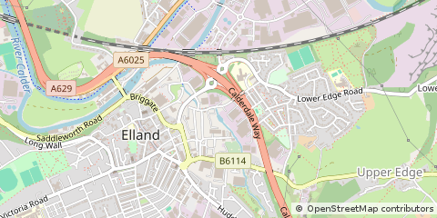 Map of Elland, West Yorkshire