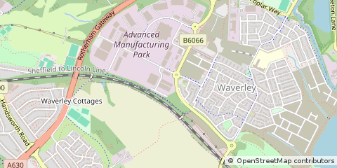 Map of Catcliffe, Rotherham