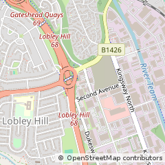 Map of Gateshead, Tyne and Wear