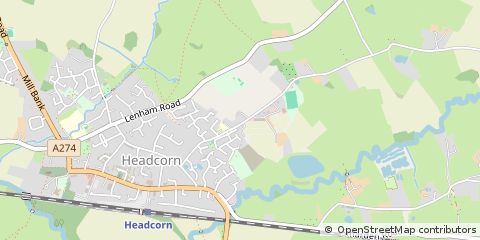 Map of Headcorn, Kent