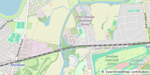Map of Esher, Surrey