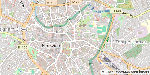 Map of Norwich, Norfolk