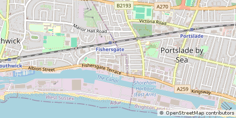 Map of Portslade, East Sussex