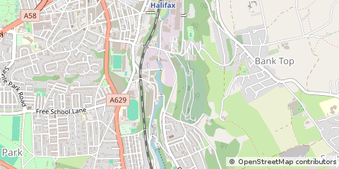 Map of Halifax, West Yorkshire