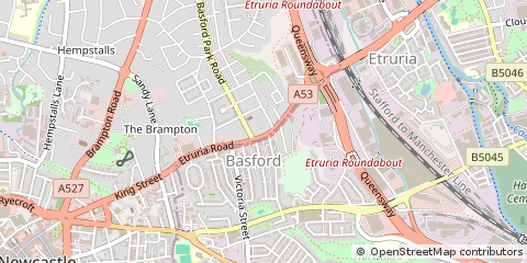 Map of Newcastle, Staffordshire