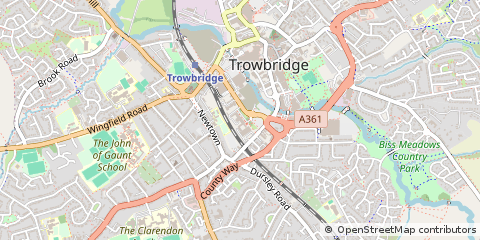 Map of Trowbridge, Wiltshire
