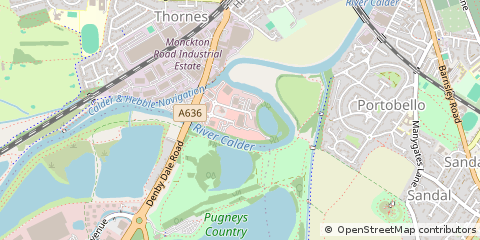 Map of Wakefield, West Yorkshire