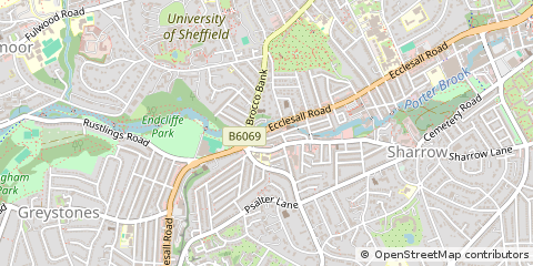 Map of Sheffield, South Yorkshire