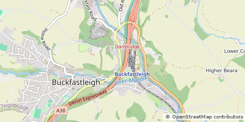 Map of Buckfastleigh, Devon