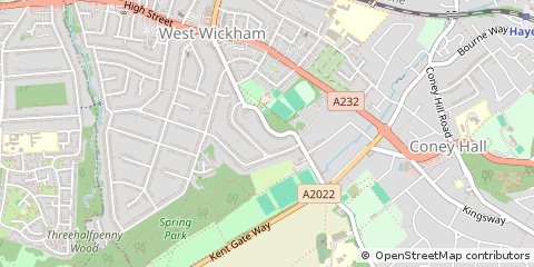 Map of West Wickham,, Kent