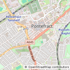 Map of Pontefract, West Yorkshire