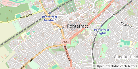 Map of Pontefract, West Yorkshire