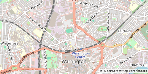 Map of Warrington, Cheshire