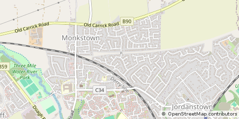 Map of Newtownabbey, County Antrim