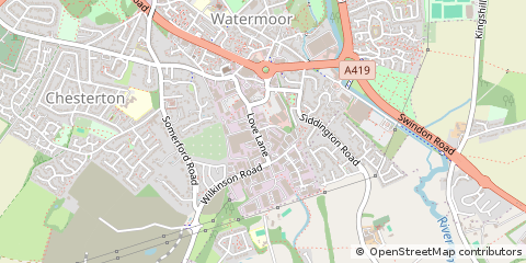 Map of Cirencester, Gloucestershire