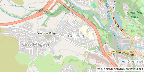 Map of Merthyr Tydfil