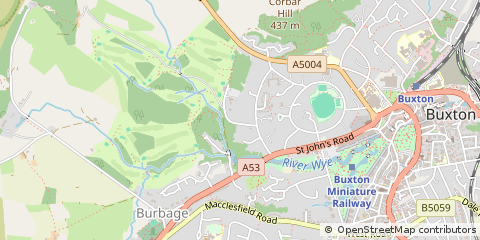 Map of Buxton, Derbyshire