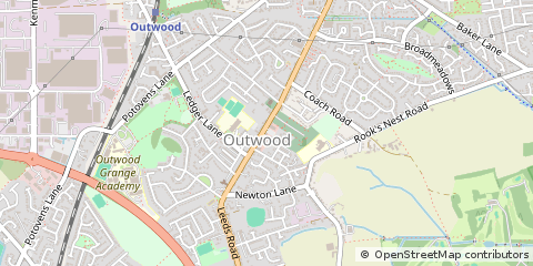 Map of Outwood Wakefield, West Yorkshire