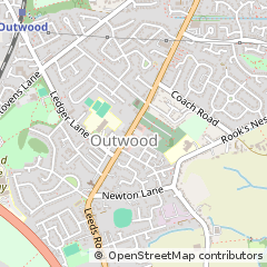 Map of Outwood Wakefield, West Yorkshire