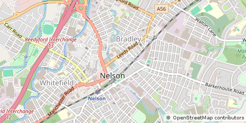 Map of Nelson, Lancashire