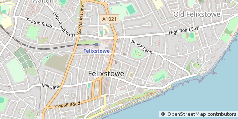 Map of Felixstowe