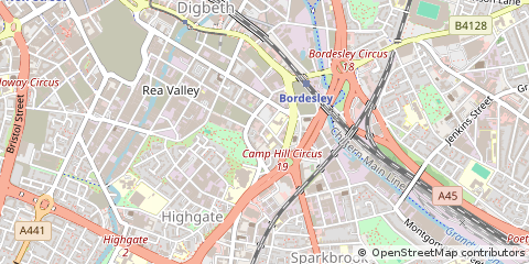 Map of Highgate, Birmingham