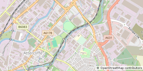 Map of Sheffield, South Yorkshire