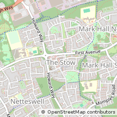 Map of Harlow, Essex