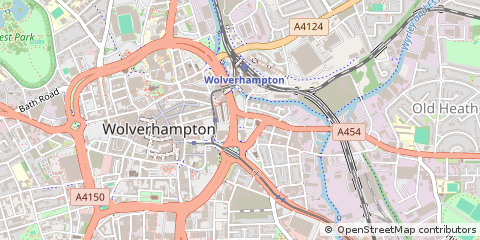 Map of Wolverhampton, West Midlands