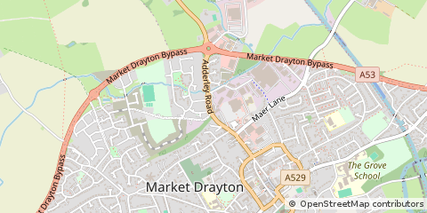 Map of Market Drayton, Shropshire