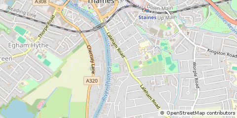 Map of Staines-Upon-Thames, Surrey