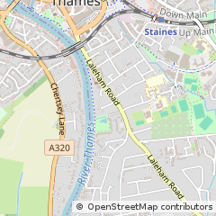 Map of Staines-Upon-Thames, Surrey